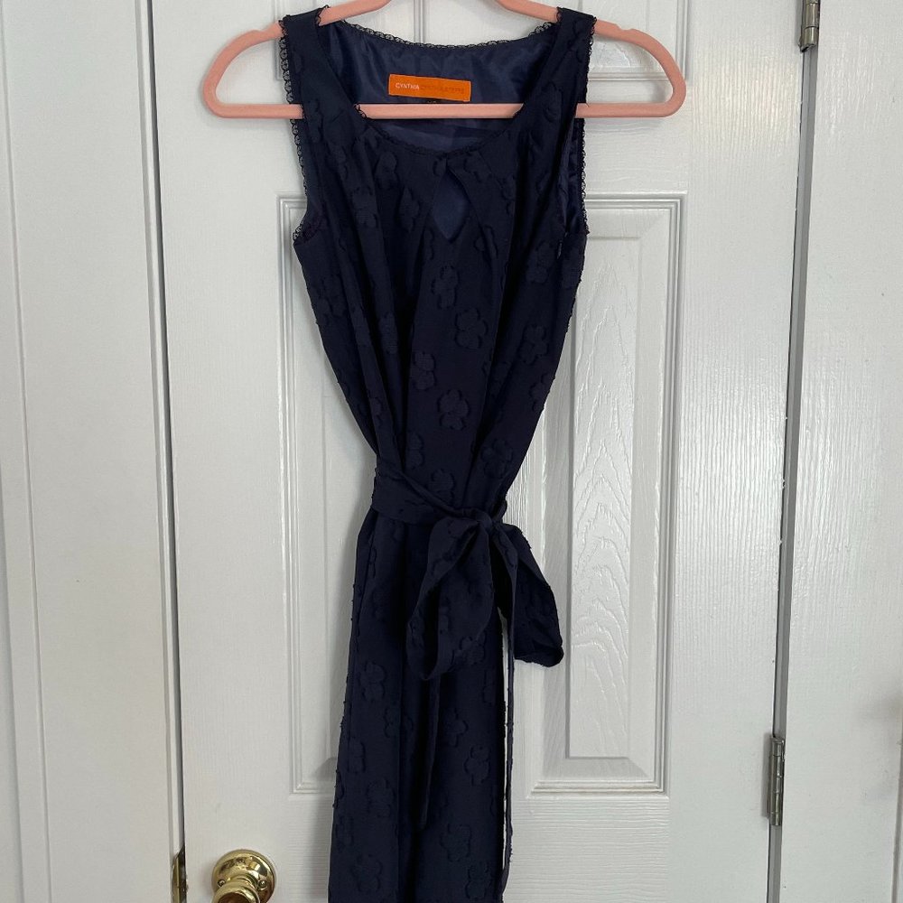 Cynthia Steffe Navy Floral Dress XS
